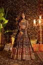 Nomi Ansari N-713 black and red bridal ensemble