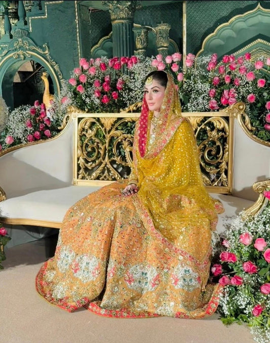 Nomi Ansari NAB-22-110 yellow bridal lehenga