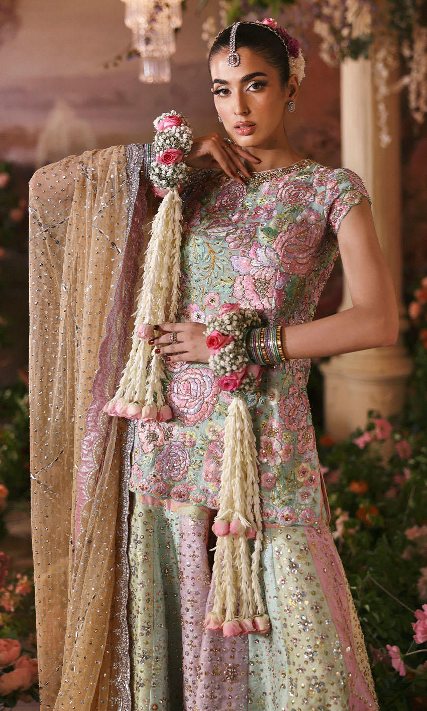 Rosebud pastel Pakistani formal outfit