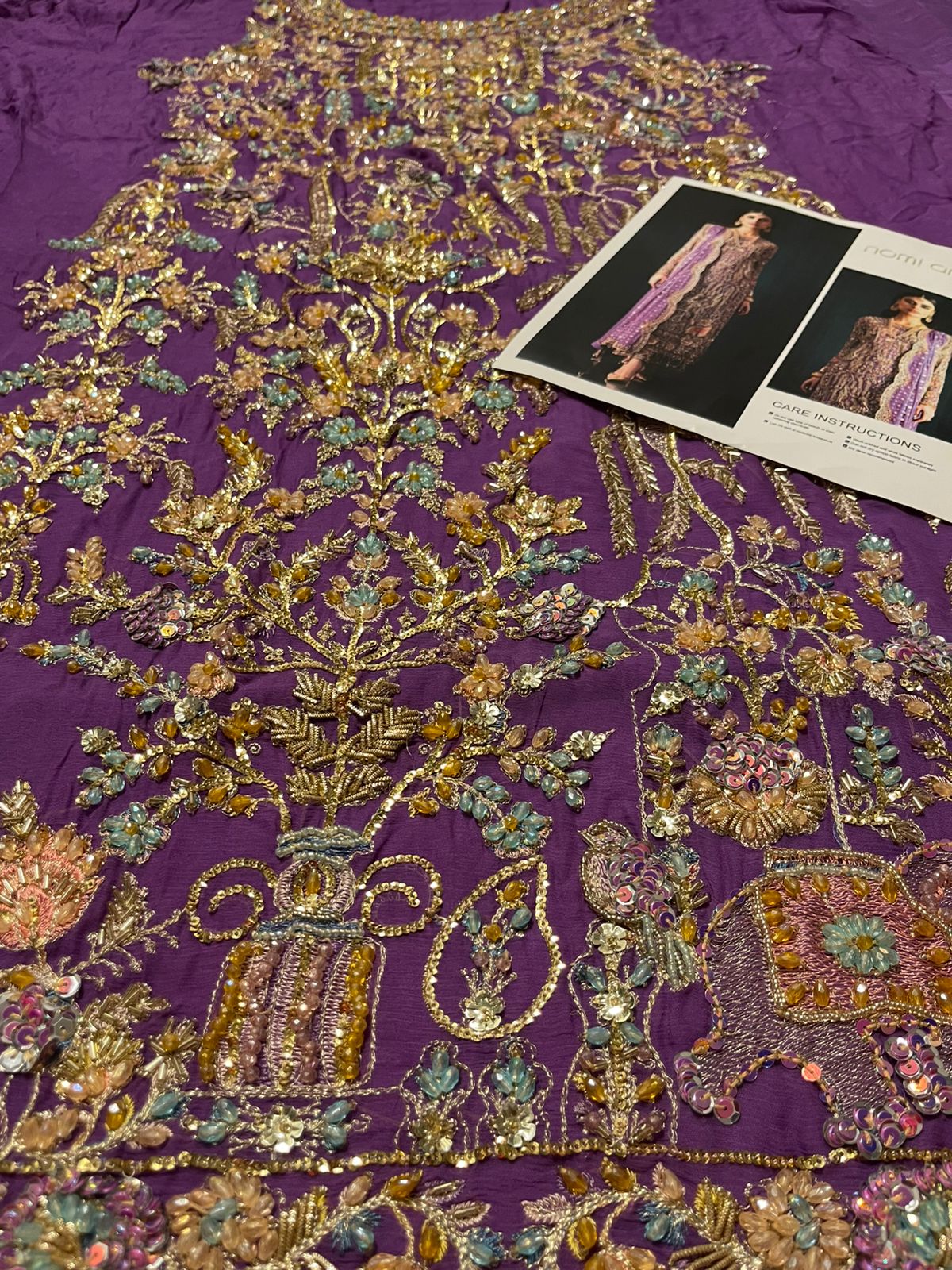Deep purple hand embellished Pakistani ensemble