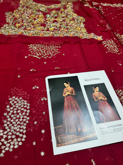 Ahmad Sultan inspired red formal wear