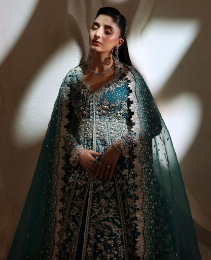 Luxury Pakistani formal dress with embellished dupatta