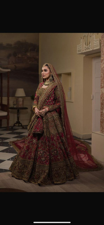 HSY Embellished Hot Pink Lehnge Choli