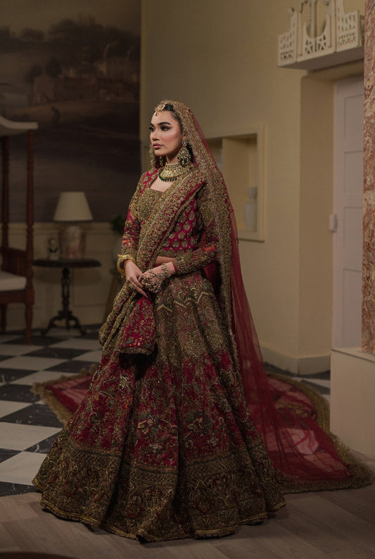 HSY Embellished Hot Pink Lehnge Choli