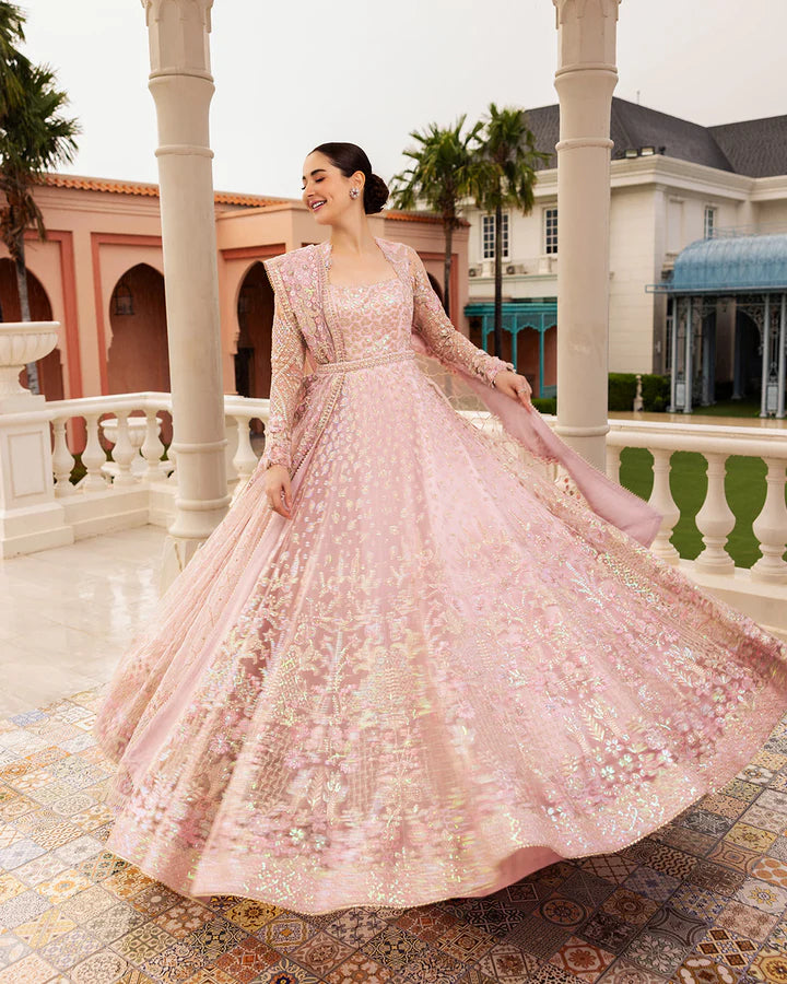 Ruzova floral embroidered Pakistani bridal outfit