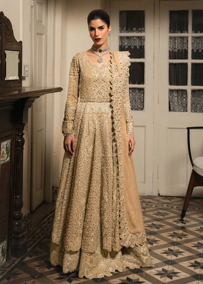 Saira Shakira Moonveil champagne gold formal dress