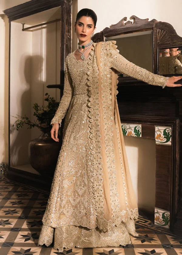 Champagne gold Moonveil embroidered Pakistani outfit