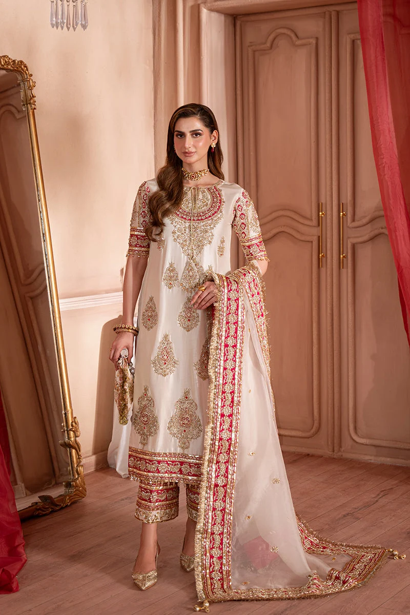 Sara Zara Solara embroidered ivory shirt with gold detailing
