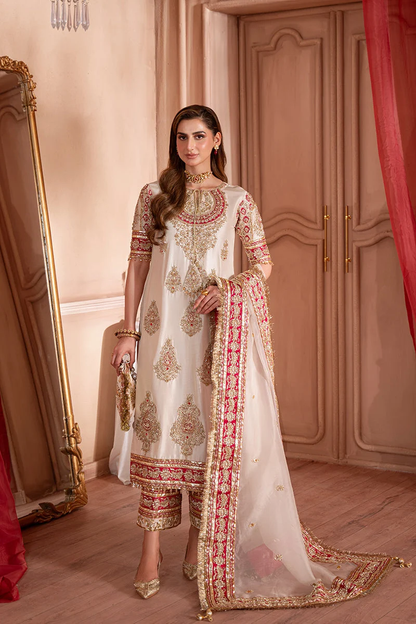 Sara Zara Solara embroidered ivory shirt with gold detailing