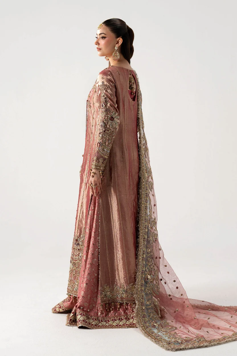Seliora strawberry-pink outfit with matching sheer embroidered dupatta