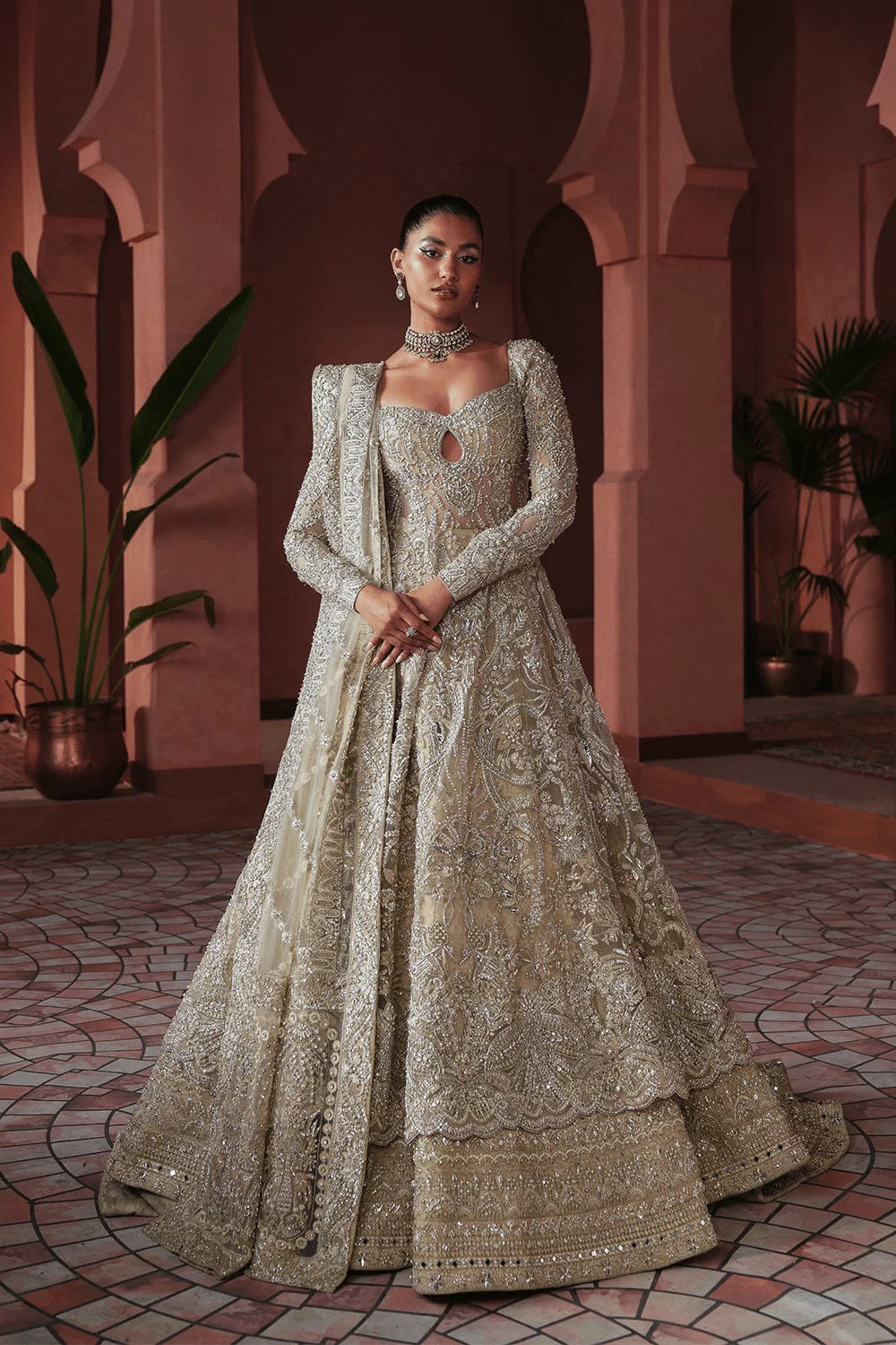 Soraya Agnes champagne bridal ensemble