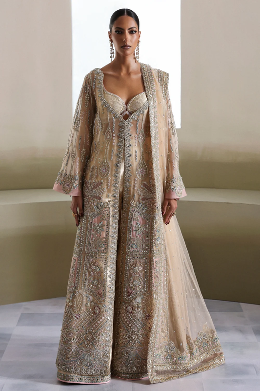 Soraya Aurene beige embroidered formal outfit