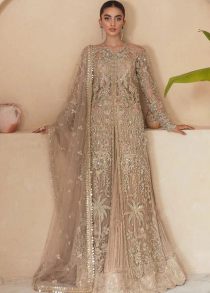 Soraya Dahlia champagne-gold formal gown with intricate embroidery