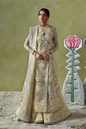 Soraya Liora butter-yellow and lilac Pakistani formal ensemble