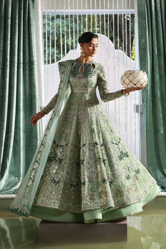 Soraya Lirien sage mint embroidered Pishwas