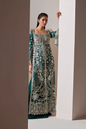 Soraya Luxe emerald green embroidered gown