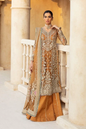 Soraya Naira rust embroidered formal ensemble