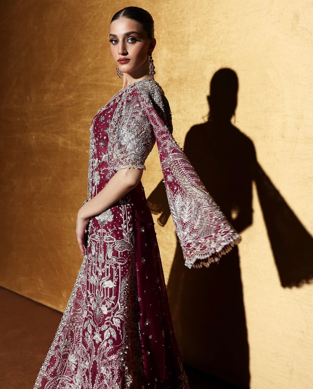 Soraya Rhenza silver embellished Pakistani suit