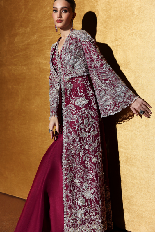 Soraya Rhenza deep wine red embroidered outfit