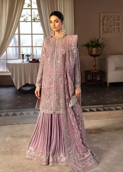 Dusty mauve Pakistani formal sharara outfit