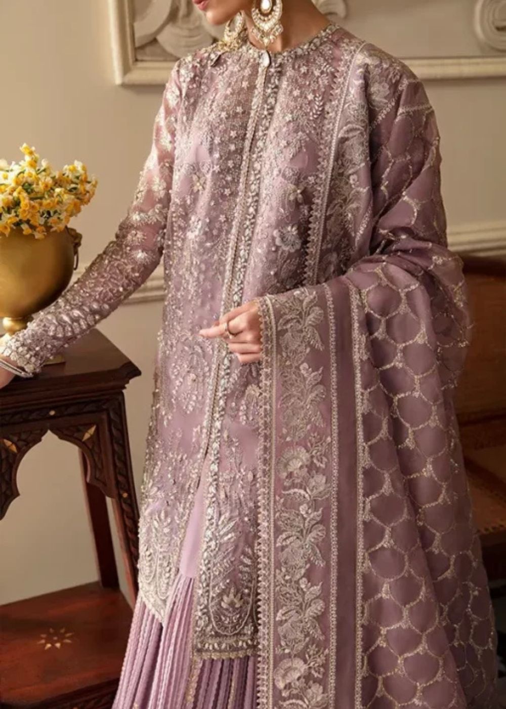 Soraya Sehr embellished jacket with crushed sharara