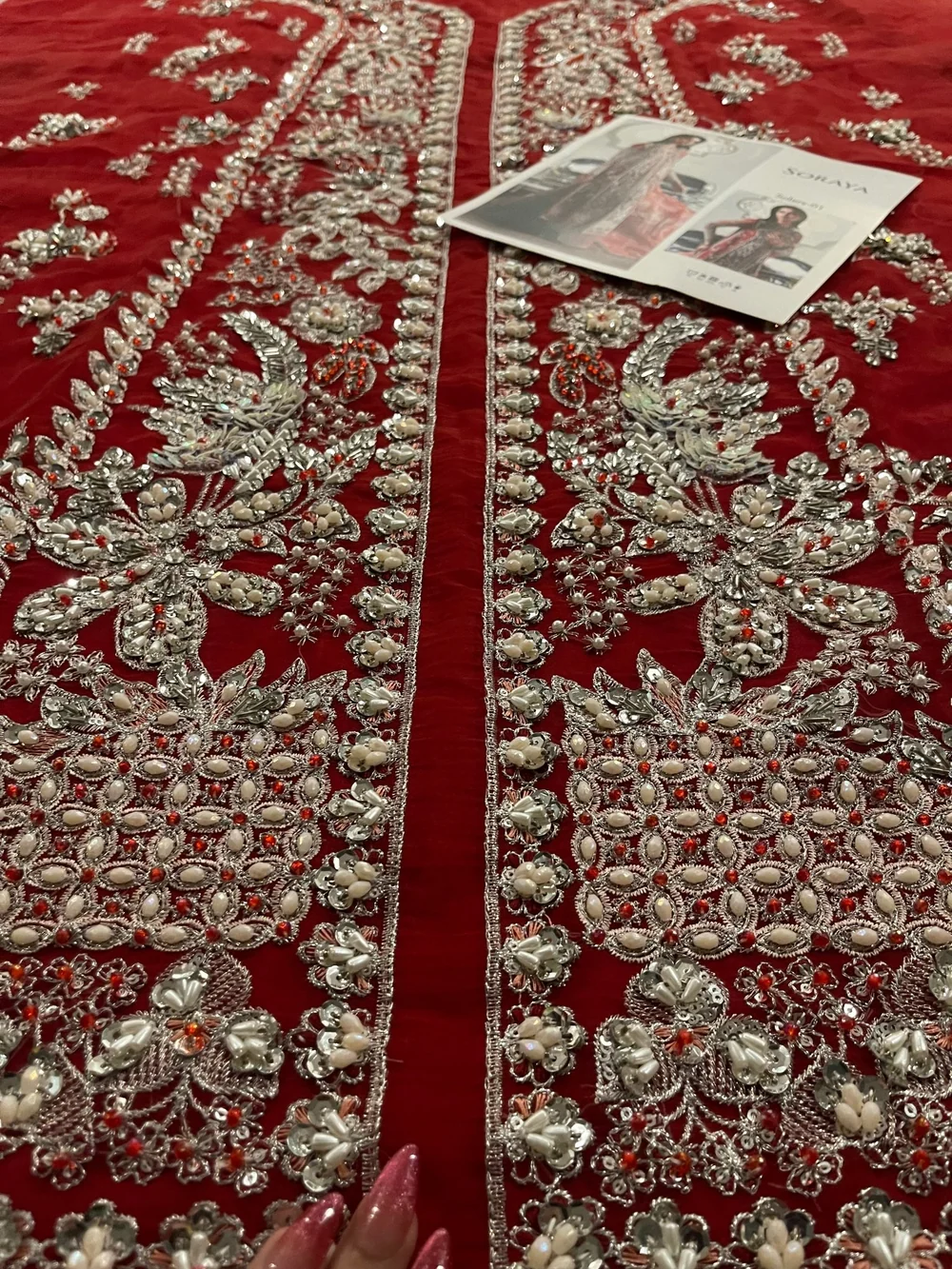 Soraya Solara red Pakistani formal dress