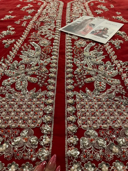 Soraya Solara red Pakistani formal dress
