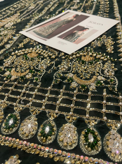 Soraya Verdant colour customised Pakistani formal wear