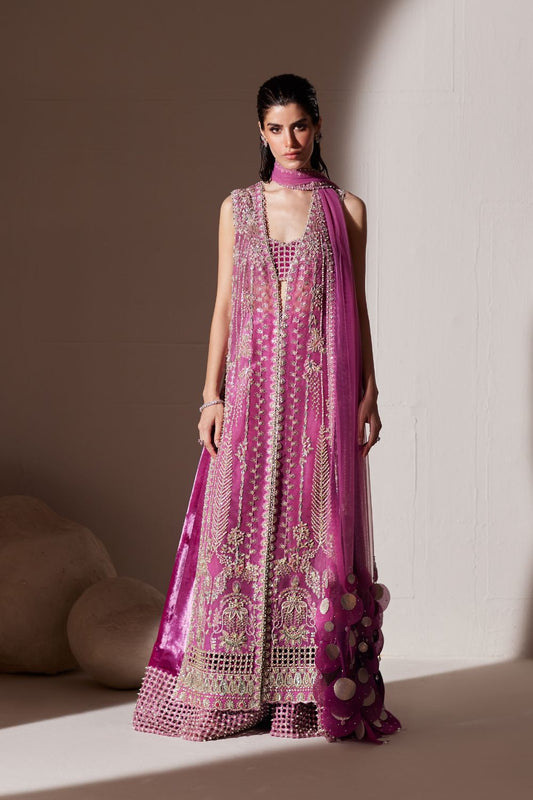 Soraya Verdant magenta pink embroidered ensemble