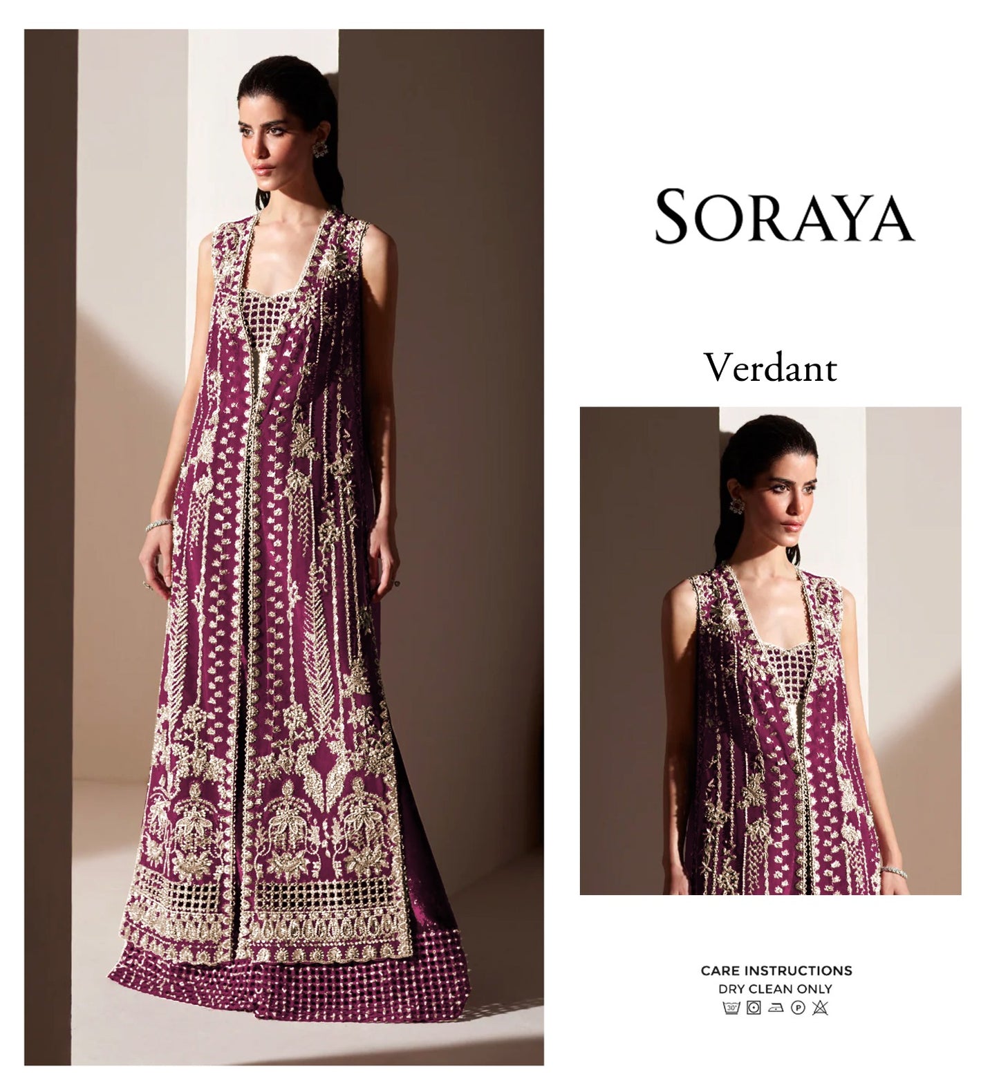 Soraya Verdant purple colour customised ensemble