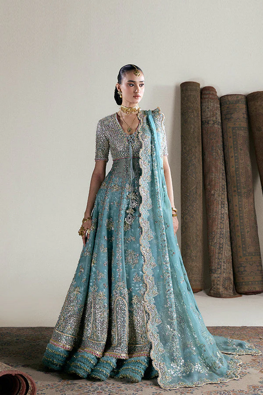 Suffuse Anaira aqua blue embroidered formal ensemble