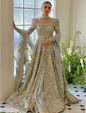 Suffuse IRIS Couture Medea sage grey bridal ensemble
