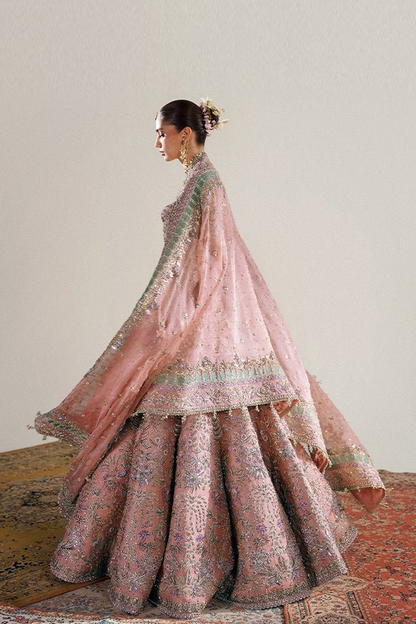 Zaleh kora dabka embroidered blouse and lehenga